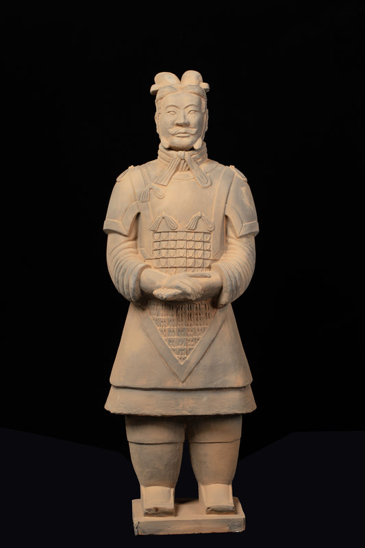 1.2M General - CLAYARMY-Commanding Presence: Frontal view of the 1.2M Terracotta Army General, projecting a commanding presence with meticulously sculpted historical military attire.