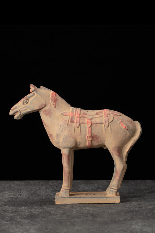 20CM Painted Horse - CLAYARMY -Aerial view displaying the overall charm and detailing of our 20CM Clayarmy Terracotta Painted Horse.