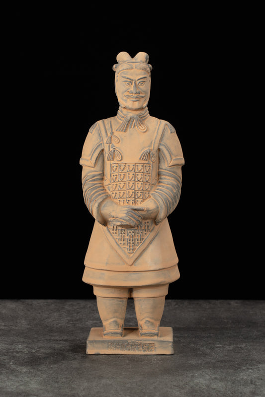 25CM General - CLAYARMY-Commanding Presence: Frontal view of the 25CM Terracotta Army General, showcasing a commanding presence and intricate sculpted details.