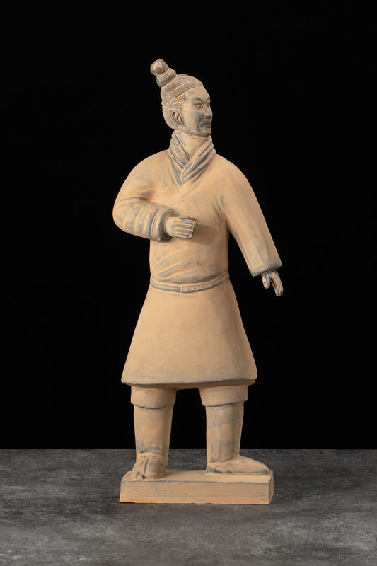 35CM Standing Archer - CLAYARMY-Detailed front view of the 35CM Terracotta Army Standing Archer, showcasing lifelike pose and accurate modeling.