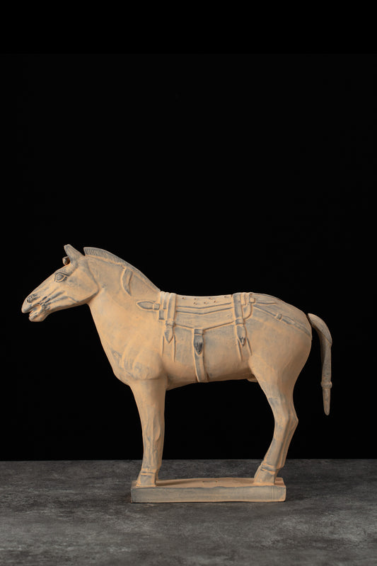 35CM Horse - CLAYARMY -Aerial view showcasing the overall elegance and artistic intricacies of our 35CM Clayarmy Terracotta Horse.