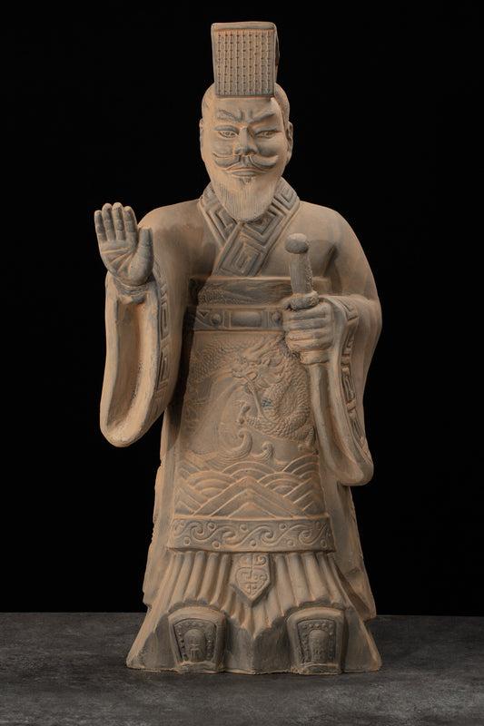 55CM Emperor - CLAYARMY -Monumental representation of Clayarmy's 55CM Emperor Qin Terracotta Warrior, capturing the essence of the Qin Dynasty.